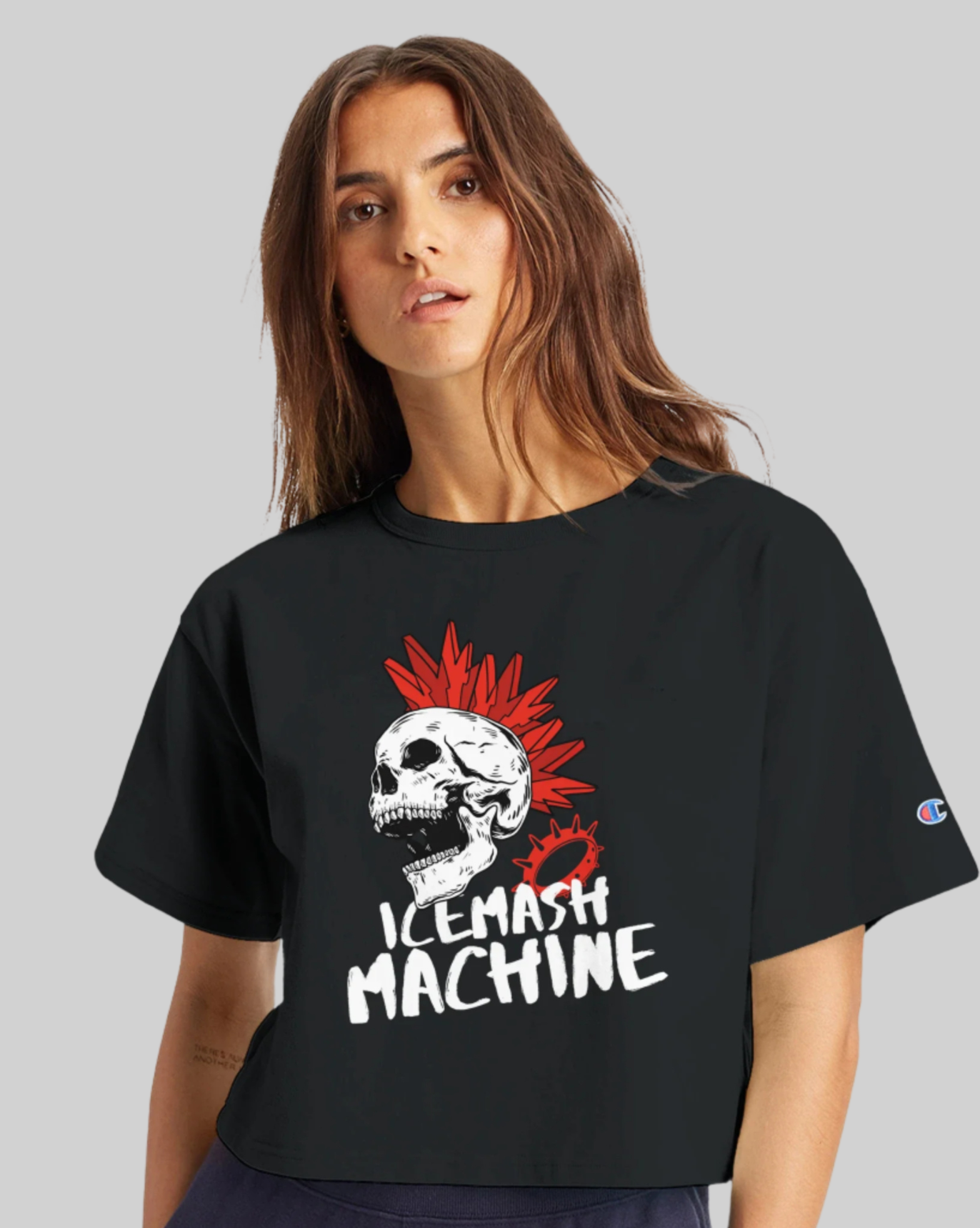 Featured image for 'ICEMASH MACHINE | Women's Cropped Heritage Crewneck T-Shirt – Champion Black'