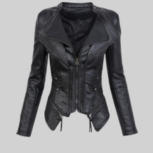 ICEMASH MACHINE | Women’s Gothic Faux PU Leather Moto Jacket Black